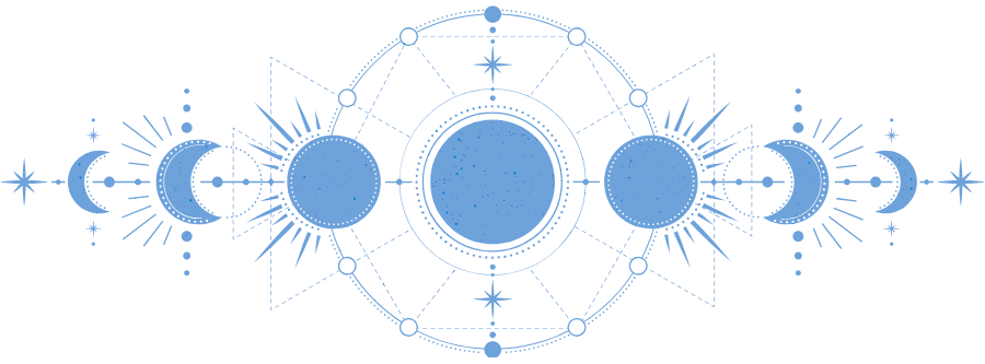 Moon phases illustration showing the lunar cycle